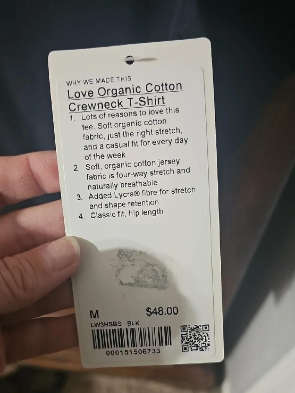 Lululemon Nwts Love Organic Cotton Crewneck-TShirt! BLK, Sz Medium!